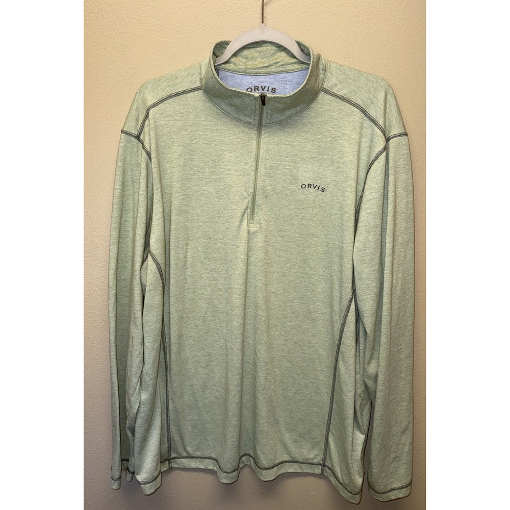 Orvis Classic Collection Sandy Point 1/4 Zip Green Pullover XXL Lightweight